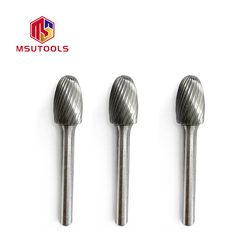 Msu Quality E Shape Oval Carbide Burrs Aluminum Cut Set Rotary File Carbide Burr
