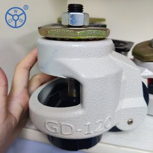 Wbd High-Adjustability Extended-Stem Leveling Castor Corrosion-Resistant Heavy Duty Threaded Stem Machine Retractable Casters with Ivory Hue Powder Coat Paint