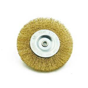 Crimped Brass-Coated Steel Wire Wheel Brush with Shank for Heavy-Duty Rust Eradication