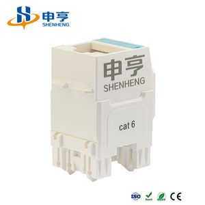 CAT6 UTP RJ45 180 Degree Modular Keystone Jack, 50μ Gold Plated, Compatible with Cat5e/CAT6A, High Performance Network Connector Network Modular Jack