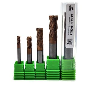 CNC Milling Cutter 4 Flutes End Mill Tungsten Carbide End Mill for Steel Metal Cutting HRC45/55/63/65 Square Flat Ball Nose Corner with Nano Bronze Coating