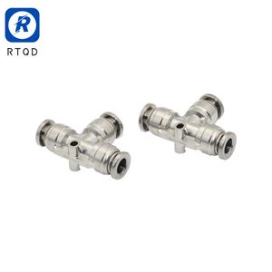 Union Tee 304/316L Zinc-Alloy Stainless Steel Quick Connect Series Pneumatic Connector