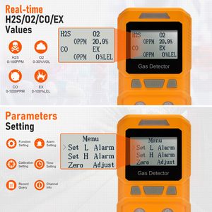 4 in 1 Multi Gas Analyzers Combustible Gas Sensor Handheld Portable Gas Detector