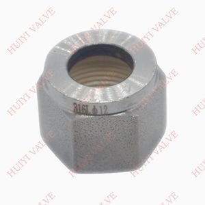 1/8" 3/16" 1/4" 3/8" 1/2" 3 6 8 10 12mm SUS316L SUS304 Stainless Steel Double Ferrules Hex Nut for Compression Union