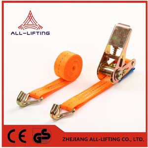 25mm 1" 1ton Cargo Lashing Belt Ratchet Tie Down Strap with Double J Hooks