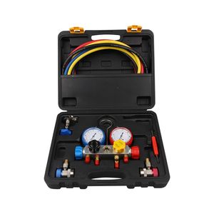 Pressure R22/R34A Refrigeration Manifold Gauge with Box 4 Way Set