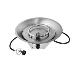 550 Round Stainless Steel Gas Fire Pit Burner Kit System