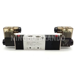 4V330C-10 4V330E-10 4V330P-10 5/3 Way 5 Way 3 Position Pneumatic Directional Control Air Solenoid Valve 12VDC 24VDC 24VAC 110VAC 220VAC