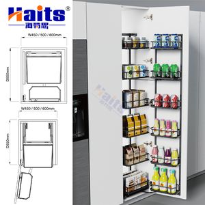 Rust Resistant Steel Linkage Pull out Tall Larder Bottle Food Storage Rack