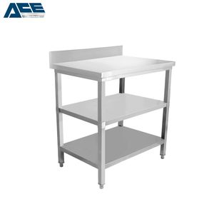 High Quality 3-Layer Stainless Steel Worktable Portable Kitchen Equipment with Undershelf and Baffle Plate