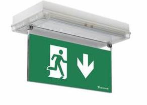 Recessed and Wall Mounted Rechargeable Emergency LED Exit Sign with Running Man