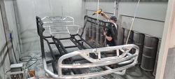 Colo Electrostatic Manual Powder Coating Line for Metal Frames and Big Panels