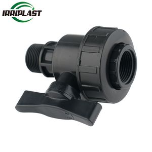 HDPE PP Compression Fittings Ball Valve M/F