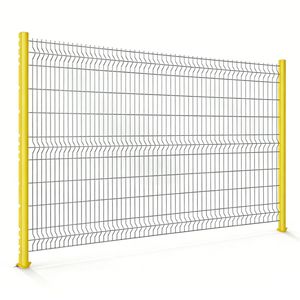 Painting Peach Post Connectted Hot DIP Galvanized 3D Wire Mesh Security Fence