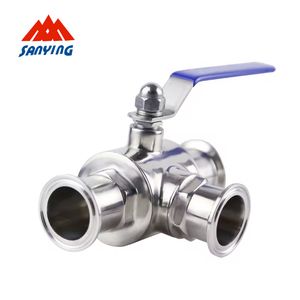 Food Grade Stainless Steel Quick Ferrule Sanitary Tee 3 Way Ball Valve