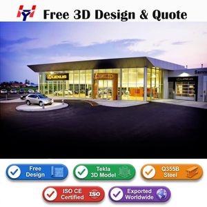 Elegant 4s Store Building Featuring Fiberglass Roof and Q355b Steel