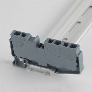 1-in 2-out Spring Cage Double Level Clamp 6mm2 Terminal Blocks