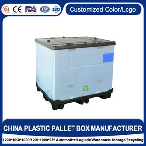 Durable Stackable Automotive Industrial Logistic Transportation Warehouse Storage Large Collapsed Container Foldable Plastic Pallet Sleeve Box with Lid