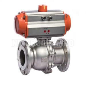 DN15 to DN200 Flanged 2 Way Stainless Steel 304 316 Pneumatic Actuator Ball Valve