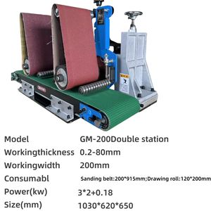 Benchtop Metal Belt Sanding Rust Removal Steel Plate Flat Sheet Metal Deburring Machine for Metal