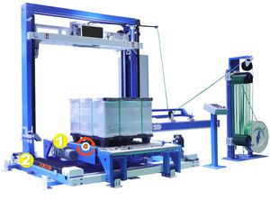 Automatic Box Pallet Strapping Machine with Conveyor for Strapping Machine