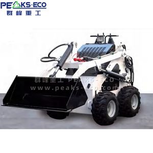 Multi-Function Small Cheap Skid Steer Diesel Loader with Bucket and Different Attachments Mini Wheeled Driven Slip Loader Working on The Uneven Site