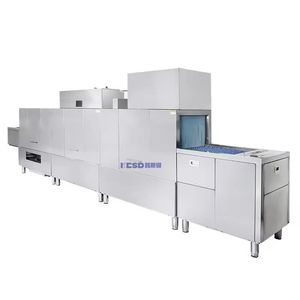 Custom Long Line Dishwasher Large Kitchen Canteen Hotel Commercial Cleaning Equipment Its Fully Automatic Canteen Dishwasher