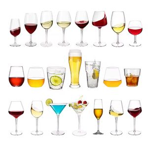 Hand Blown Crystal Tall White Wine Glass Ware Stemware Water Cocktail Champagne Luxury Clear Red Wine Glass Set for Restaurants