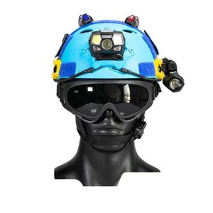 Emergency Fire Rescue Helmets ABS Safety Helmet with LED Lights