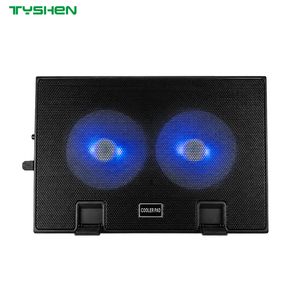 Dual Fan Laptop Cooling Pad with USB Ports and LED Lights