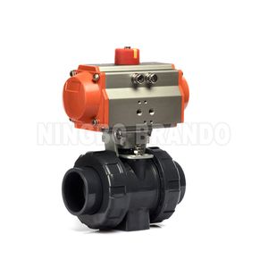 DN15 to DN100 Double Union UPVC CPVC PVC Pneumatic Actuator Ball Valve