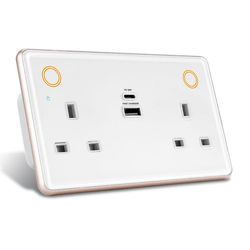 Tuya Zigbee 4 Gang Power Monitor British Standard 147mm Size 15A Tuya Zigbee RGB Smart Double UK Plug Outlet USB Fast Charger Wall Socket