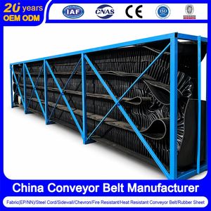 China Corrugated Sidewall Conveyor Belt Manfuacturer Heat/Moderate Oil/Abrasion Resistant Conveyor Belt for Coal/Mining/Power Plant/Chemical/Cement