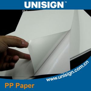 High-Quality Self-Adhesive Vinyl PP Paper Featuring Waterproof Gray Adhesive