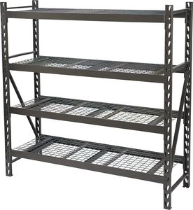 4-Tier Industrial Steel Shelving Unit, 8, 000-Pound Load Capacity, Garage Storage Rack