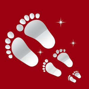 Acrylic Footprint Mirror Wall Sticker Decoration for Nursery Rooms