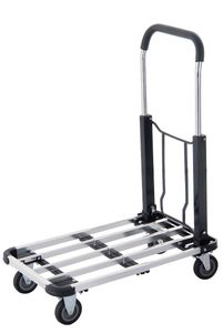 2 in 1 Folding Hand Shopping Carts Folding Trolley Platform Trolley 150kgs Capacity