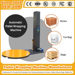 Wrapping Machine Shrink Sealing Online/Inline Rotary Arm Prestretch/Stretch Roll POF PE Film Strapping Top Push Packing Automatic Pallet Wrapping Machine