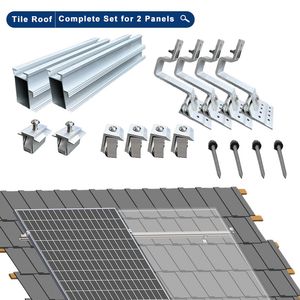 Factory Price Aluminum Solar Mounting Structure Complete Set Accessories for 2 Panels Tile Roof Solar Panel System