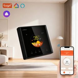 Tuya WiFi Smart Thermostat 16A Electric Warm Floor Heating Room Temperature Controller - 2.5D Glass TFT Color Screen Google Home Alexa