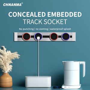 Aluminum Alloy Movable Electrical Power Track Socket for Office Kitchen Use