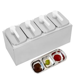 Daosheng Catering Restaurant Banquet 4 Heads Stainless Steel Condiment Pump Kit Sauce Pump Dispenser